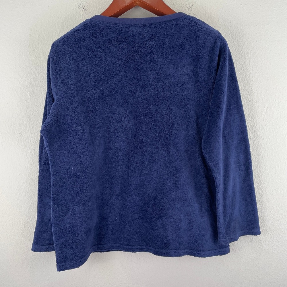 Disney Eeyore Fleece Pajama Top Navy Blue If You Love Me Let Me Sleep Cozy XL - Picture 2 of 5